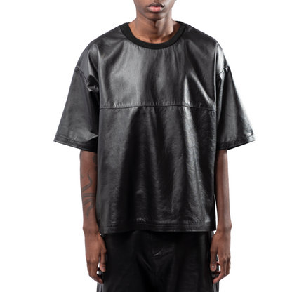 “MECCHA” leather tee